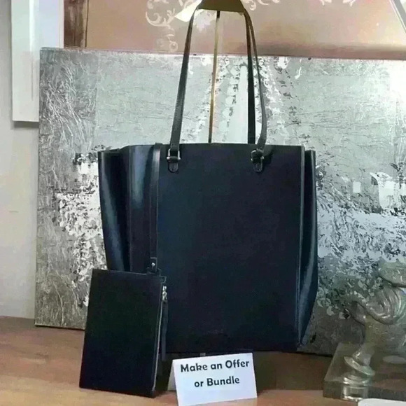 Alxiliary Black Leather Tote Bag - Picture 2 of 16